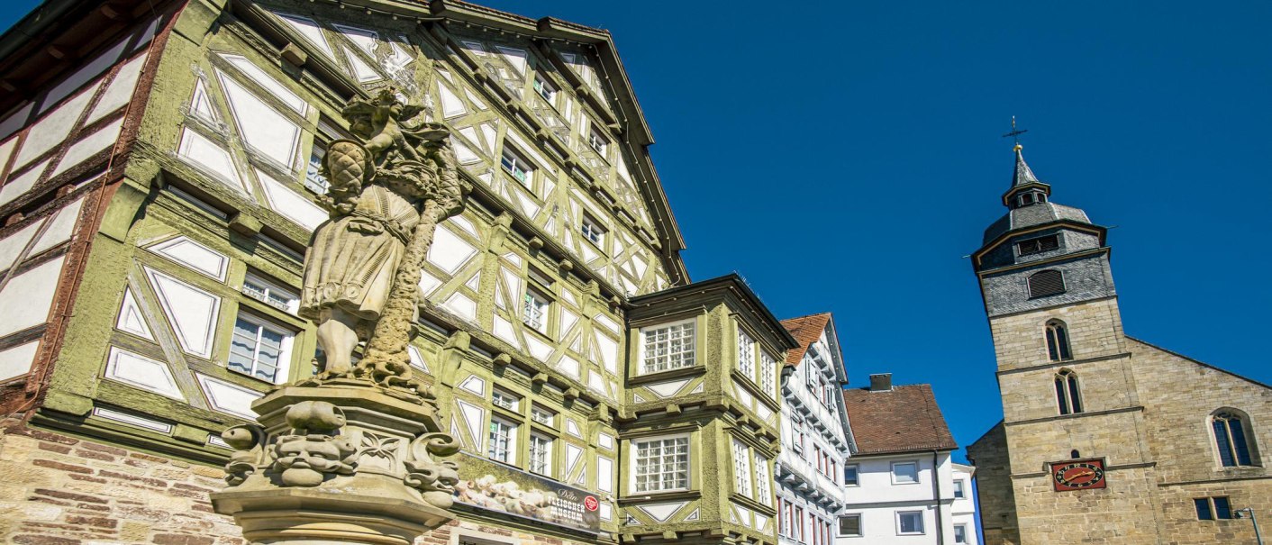 Marktplatz Boeblingen Nahaufnahme Statue, © SMG, Sarah Schmid
