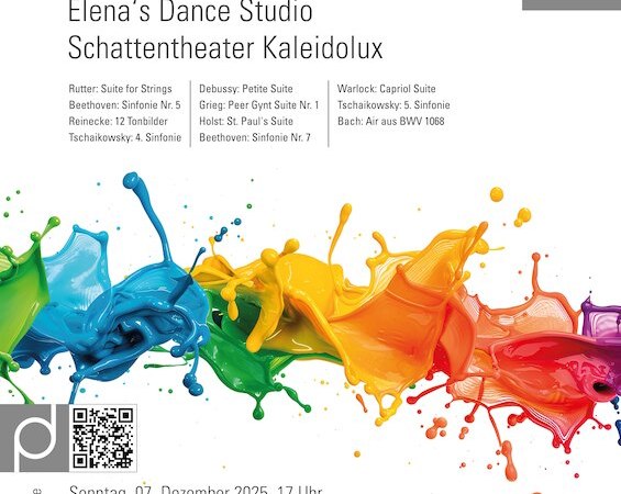 Plakat für die Adventsgala 'Colours' am 7. Dezember 2025 in Schwäbisch Gmünd. Bunte Farbspritzer und Infos zu Philharmonie, Tanzstudio und Schattentheater., © Philharmonie Schwäbisch Gmünd e.V. Plakat für die Adventsgala 'Colours' am 7. Dezember 2025 in Schwäbisch Gmünd. Bunte Farbspritzer und Infos zu Philharmonie, Tanzstudio und Schattentheater., © Philharmonie Schwäbisch Gmünd e.V.