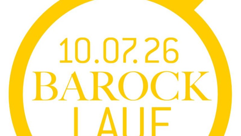 Gelbes Logo des BarockLaufs in Ludwigsburg mit Datum 10.07.26 und einer Krone oben., &copy; Ludwigsburg