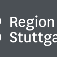 Logo der Region Stuttgart mit einem stilisierten Symbol links und dem Schriftzug 'Region Stuttgart' in Wei&szlig; auf grauem Hintergrund., &copy; SMG