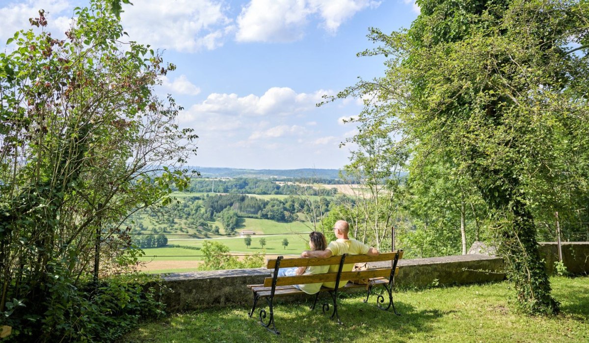 Ausblick auf das Bühlertal bei der Tannenburg bei Bühlertann, © Hohenlohe Schwäbisch Hall Ausblick auf das Bühlertal bei der Tannenburg bei Bühlertann, © Hohenlohe Schwäbisch Hall