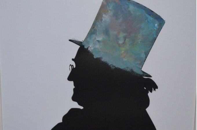 Scherenschnitt eines Mannes mit Zylinder, der in bunten Farben bemalt ist, vor einem wei&szlig;en Hintergrund., &copy; Stadt G&ouml;ppingen