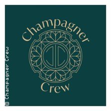 Logo der Champagner Crew auf grünem Hintergrund mit goldenen Verzierungen und Schriftzug., © links im Bild